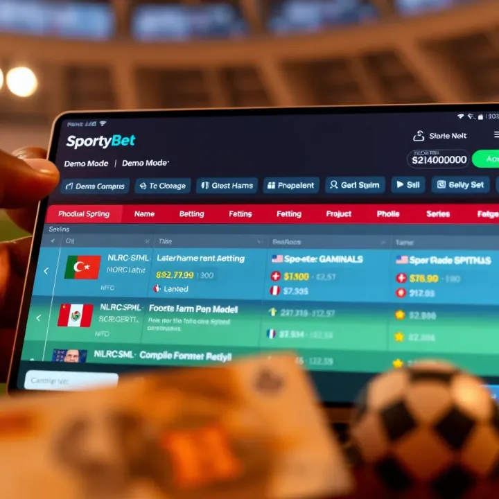 Football match live streamed on a mobile device with SportyBet interface