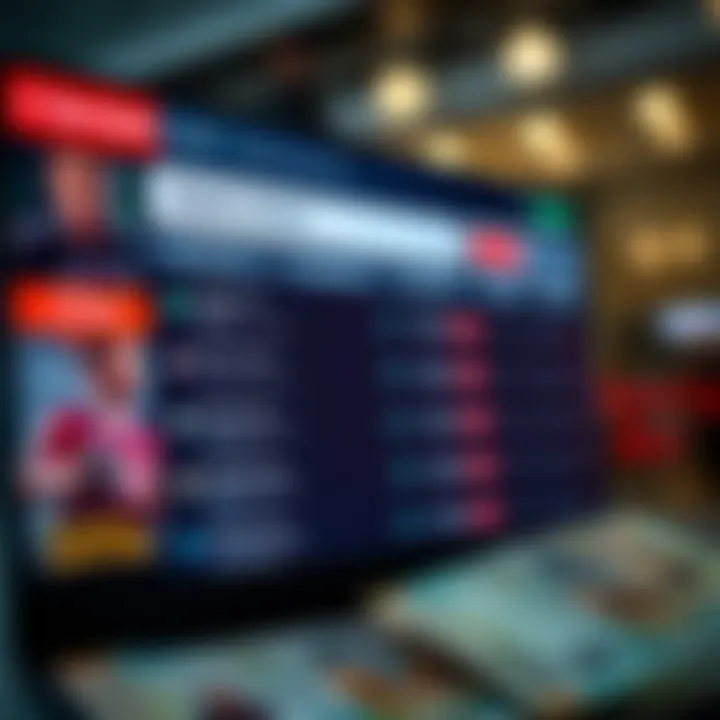 Detailed football match statistics analysis on a digital screen to improve score predictions