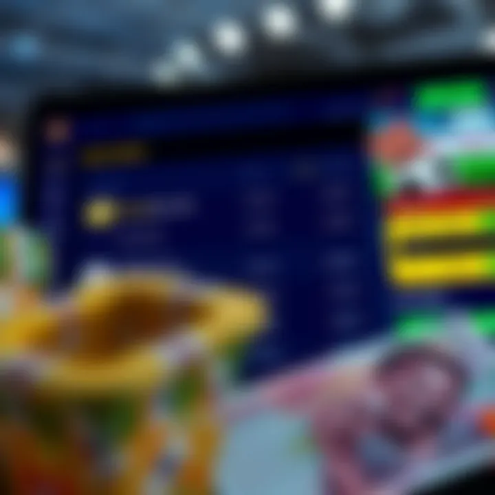 Graphic showing a digital betting interface with odds, budget management tools, and strategy icons for responsible sports betting