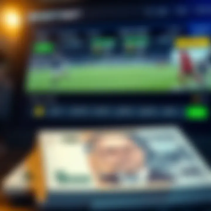 Illustration showing a secure online betting platform interface with protective shield icons