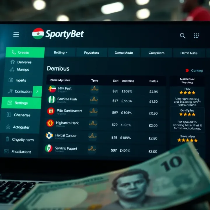 Exploring Betting Markets on Goaloo and SportyBet Platforms User interacting with sports betting platform on mobile device showcasing various betting markets