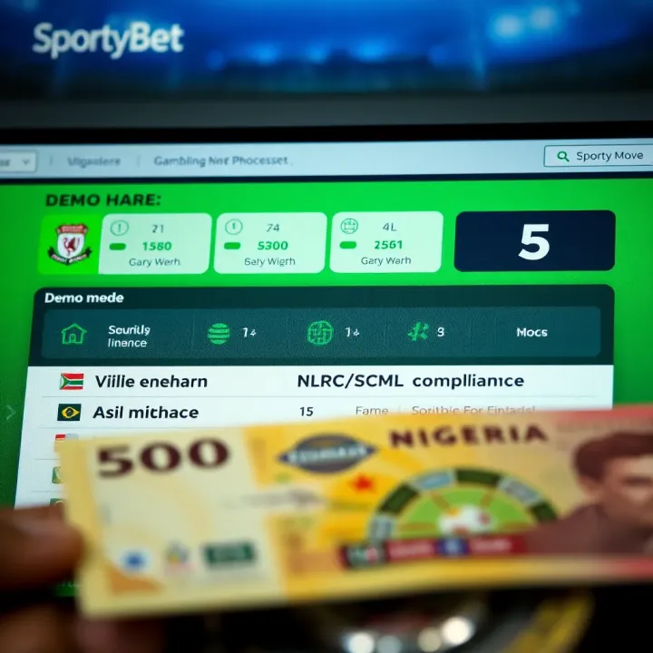 Illustration of a smartphone displaying the SportyBet app interface with a focus on account settings