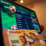 Mobile phone displaying SportyBet app with secure payment options