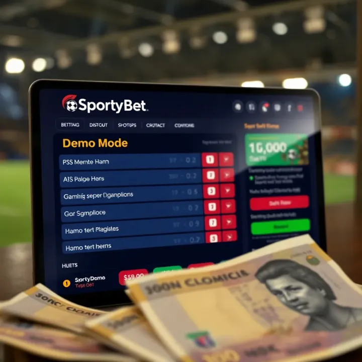 A Nigerian bettor registering an account at a SportyBet retail shop with a friendly attendant