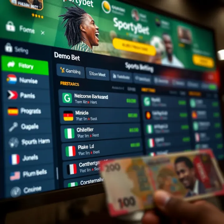 Old Sportybet Mobile Platform Login Interface Interface of the old Sportybet mobile platform displaying login fields and navigation options