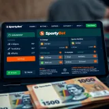 Mobile phone displaying SportyBet Nigeria app interface with sports betting options