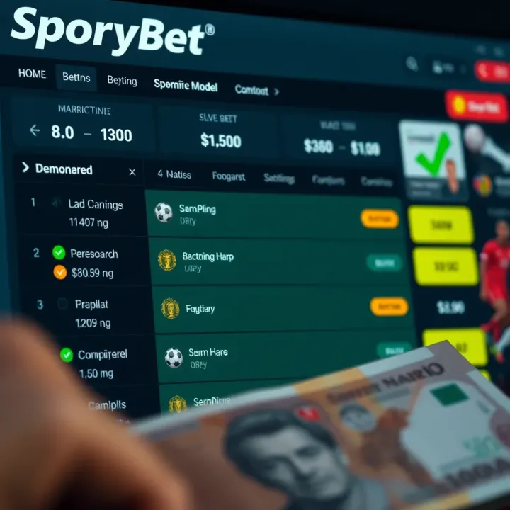 Mobile phone displaying SportyBet app with Nigerian football league schedules and betting options