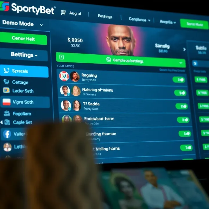 Interface showing SportyBet Sugar Rush game with spinning reels and vibrant symbols