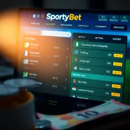 SportyBet Agent Supporting Customers in Nigeria A SportyBet agent assisting customers with sports betting options at a digital kiosk