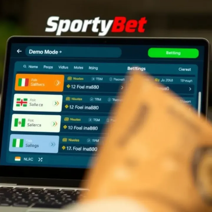 A smartphone screen displaying SportyBet football betting interface with live match odds in Nigeria